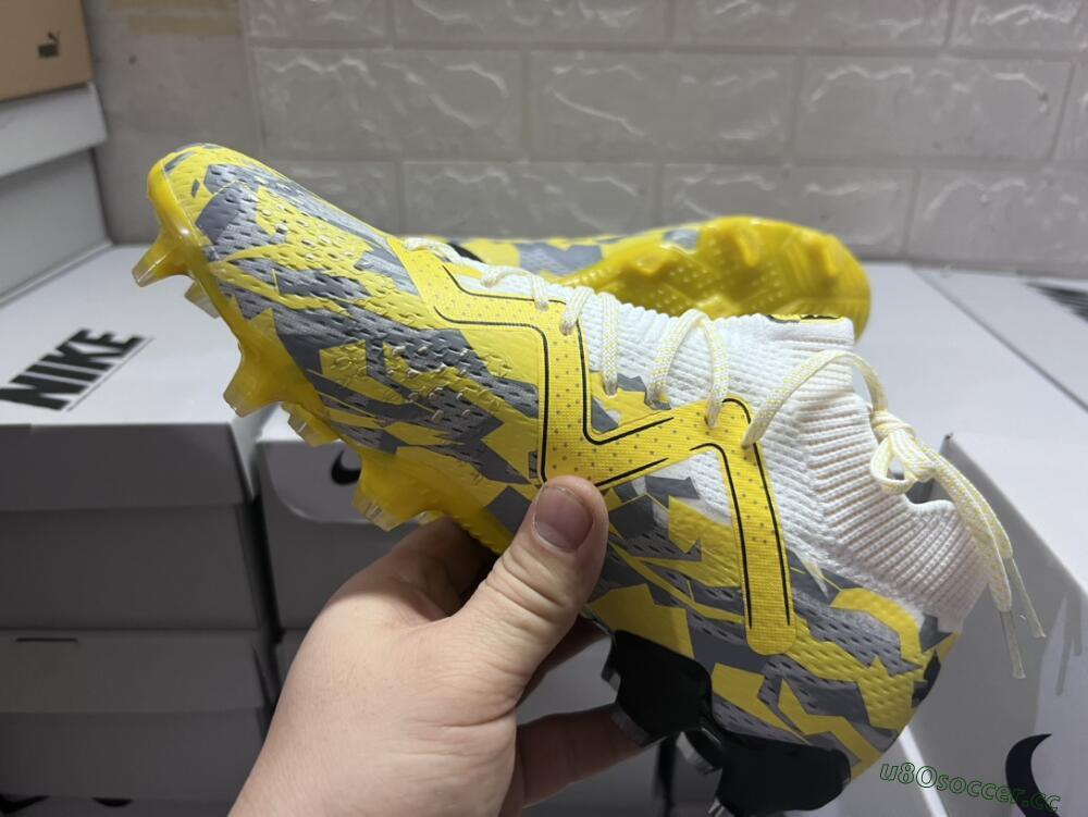 Men's Puma Future Ultimate FG Firm Ground Low-Tops Football Boots - Yellow/White/Grey