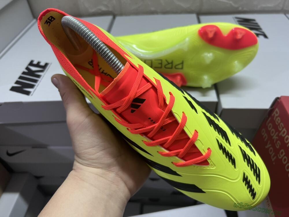 Men's Adidas Predator Accuracy.1 FG Firm Ground Low-Tops Football Boots - Green/Red/Black