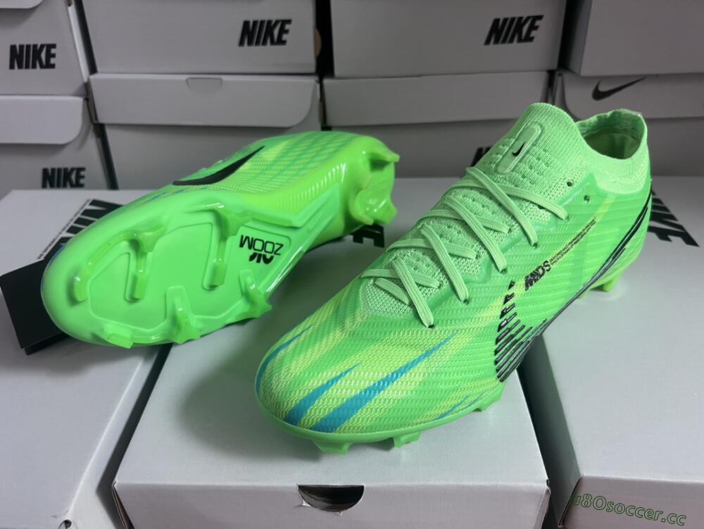 Unisex Nike Air Zoom Mercurial Vapor 15 Elite FG Firm Ground Low-Tops Football Boots - Green/Yellow/Black