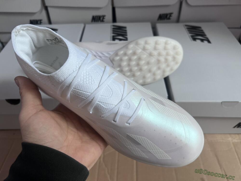 Men's Adidas X Crazyfast.1 TF Artificial Turf Low-Tops Football Shoes - White/Silver