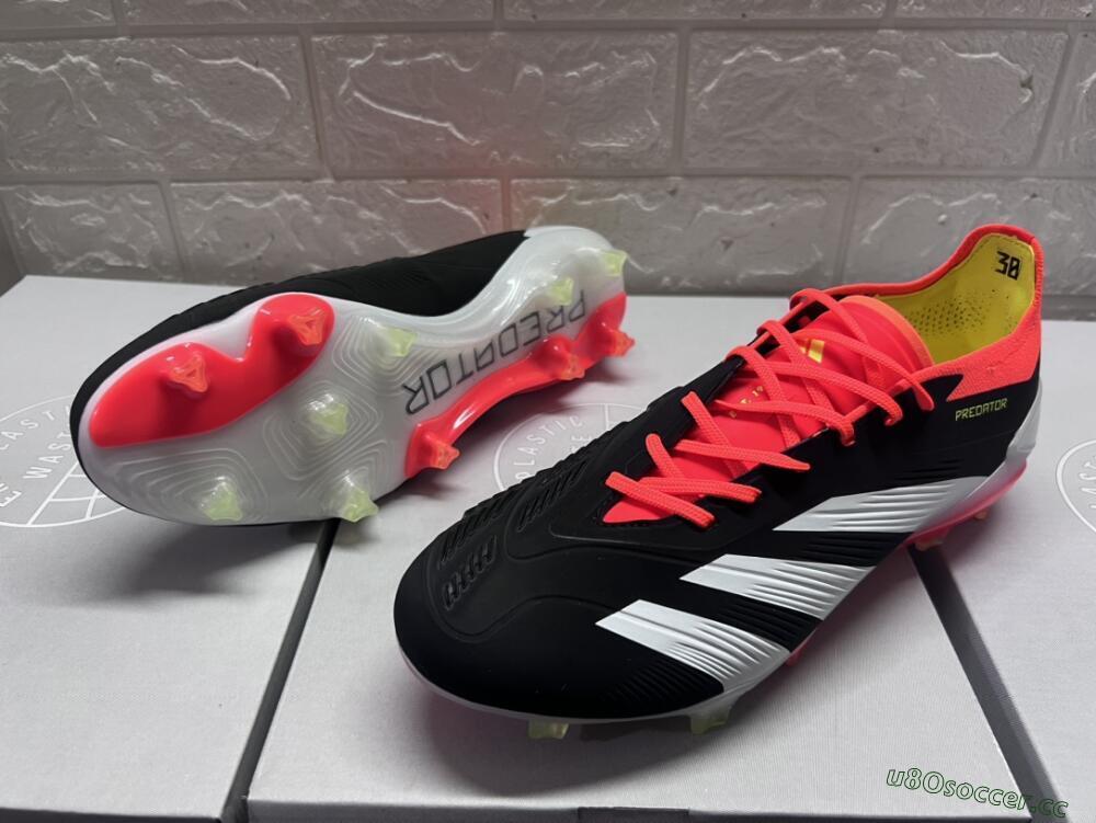 Men's Adidas Predator Accuracy.1 FG Firm Ground Low-Tops Football Boots - Black/White/Red