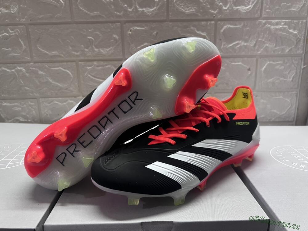 Men's Adidas Predator Accuracy.1 FG Firm Ground Low-Tops Football Boots - Black/White/Red
