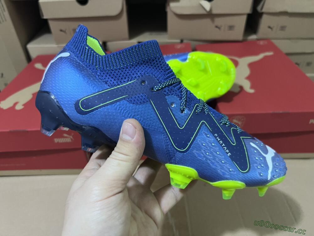 Men's Puma Future Ultimate FG Firm Ground Low-Tops Football Boots - Blue/Black/Yellow