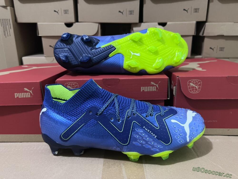 Men's Puma Future Ultimate FG Firm Ground Low-Tops Football Boots - Blue/Black/Yellow