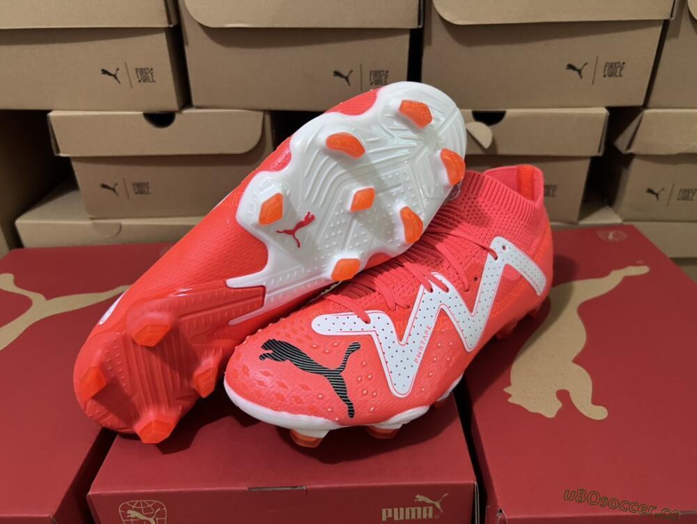 Men's Puma Future Ultimate FG Firm Ground Low-Tops Football Boots - Red/White/Black