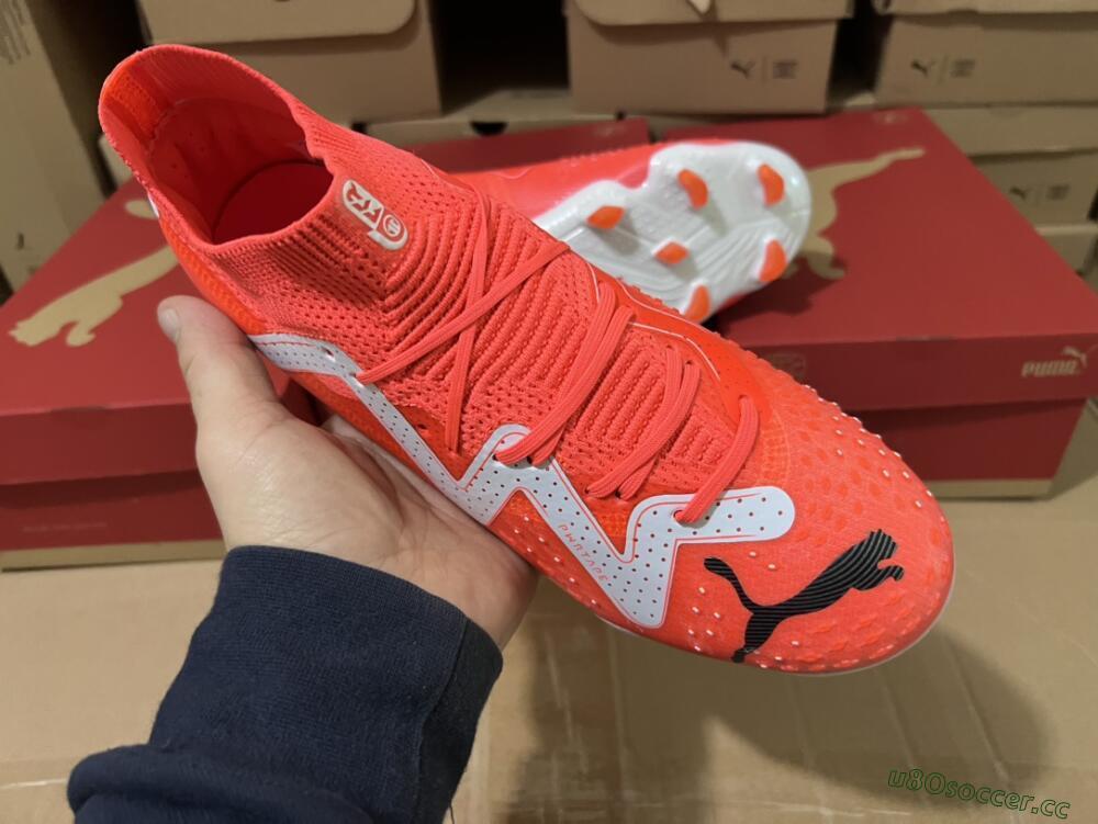 Men's Puma Future Ultimate FG Firm Ground Low-Tops Football Boots - Red/White/Black