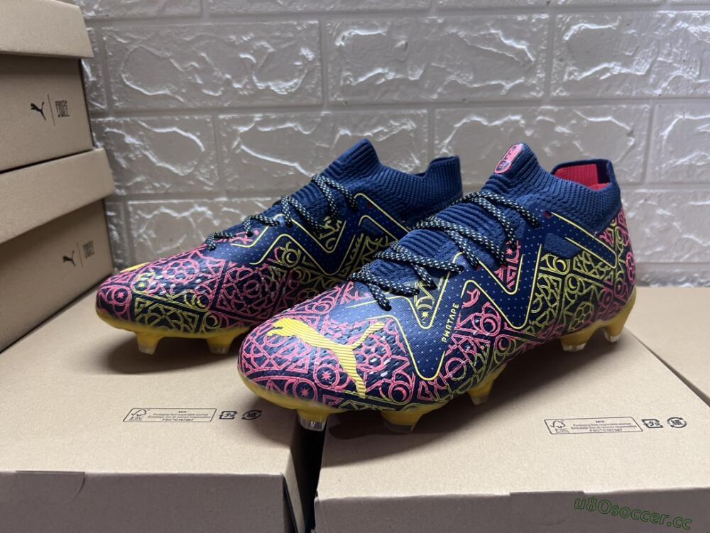 Men's Puma Future Ultimate Limited Edition FG Firm Ground Low-Tops Football Boots - Blue/Yellow/Red