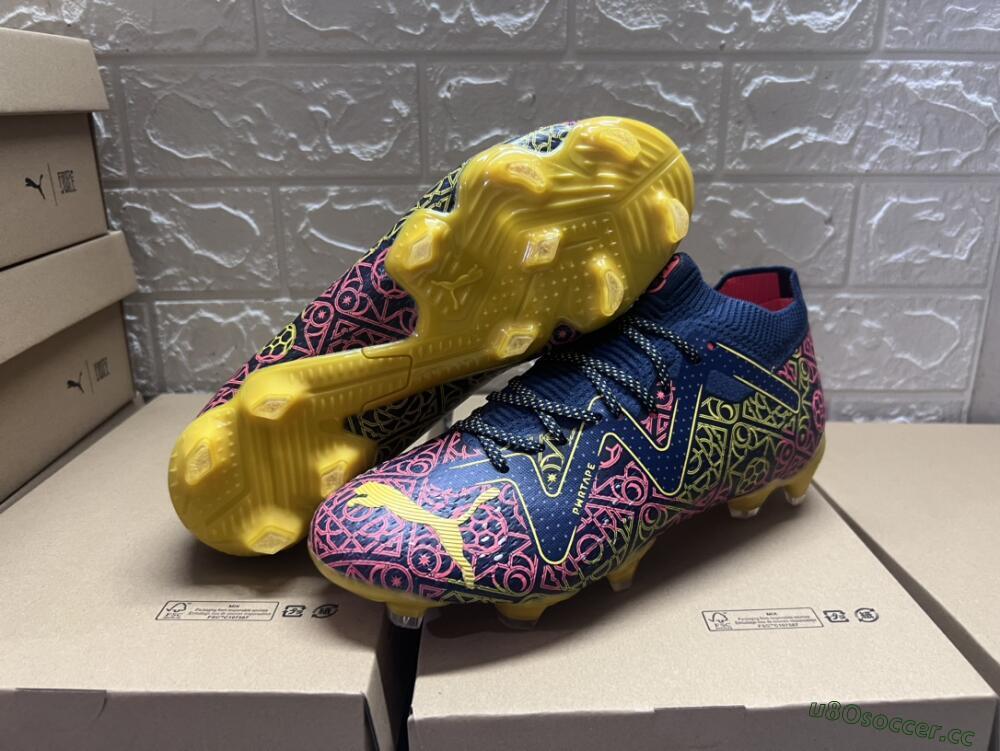 Men's Puma Future Ultimate Limited Edition FG Firm Ground Low-Tops Football Boots - Blue/Yellow/Red