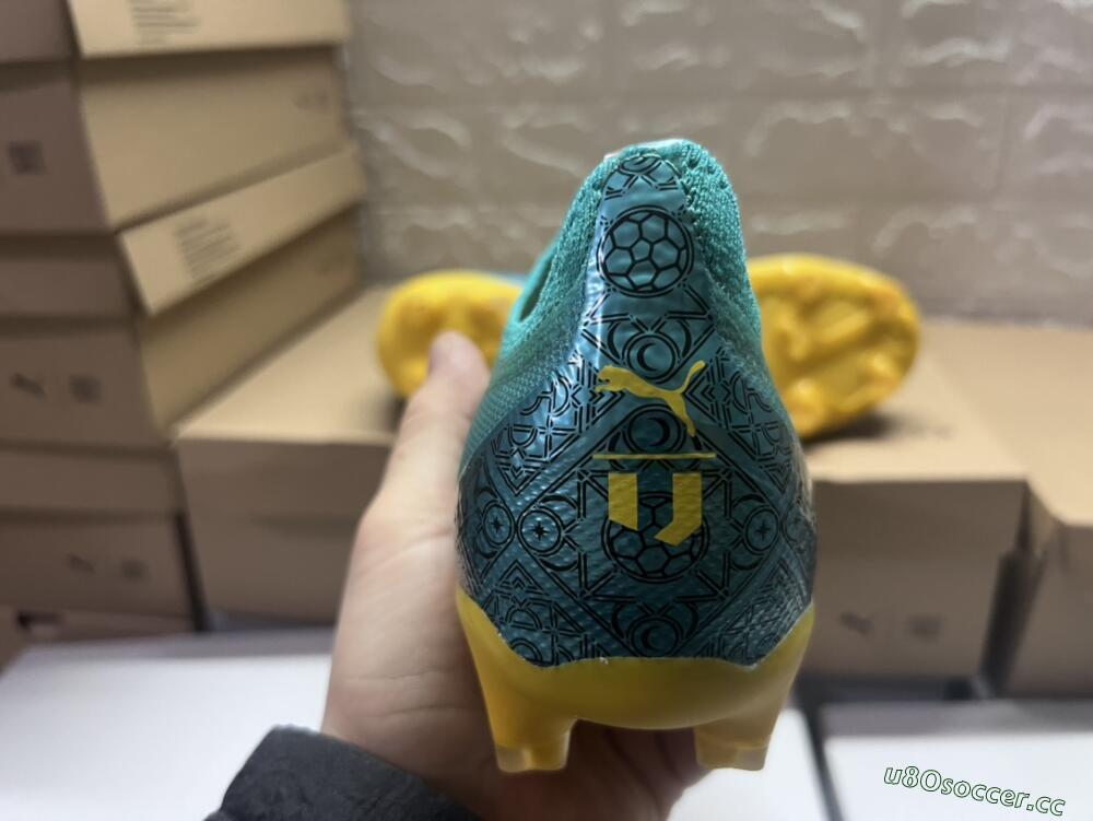 Men's Puma Ultra Ultimate FG Firm Ground Low-Tops Football Boots - Jade/White/Yellow