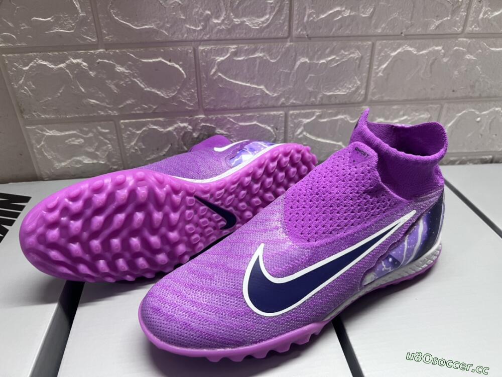 Men's Nike Phantom GX Elite DF Link TF Artificial Turf High-Tops Football Shoes - Purple/Black/White