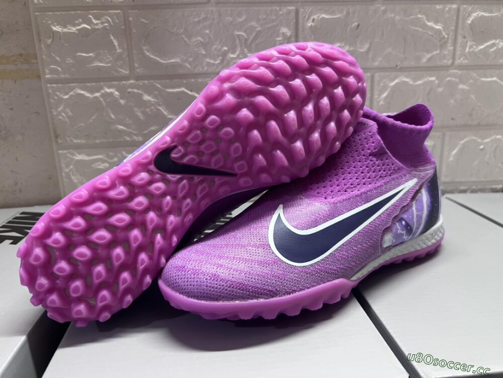 Men's Nike Phantom GX Elite DF Link TF Artificial Turf High-Tops Football Shoes - Purple/Black/White
