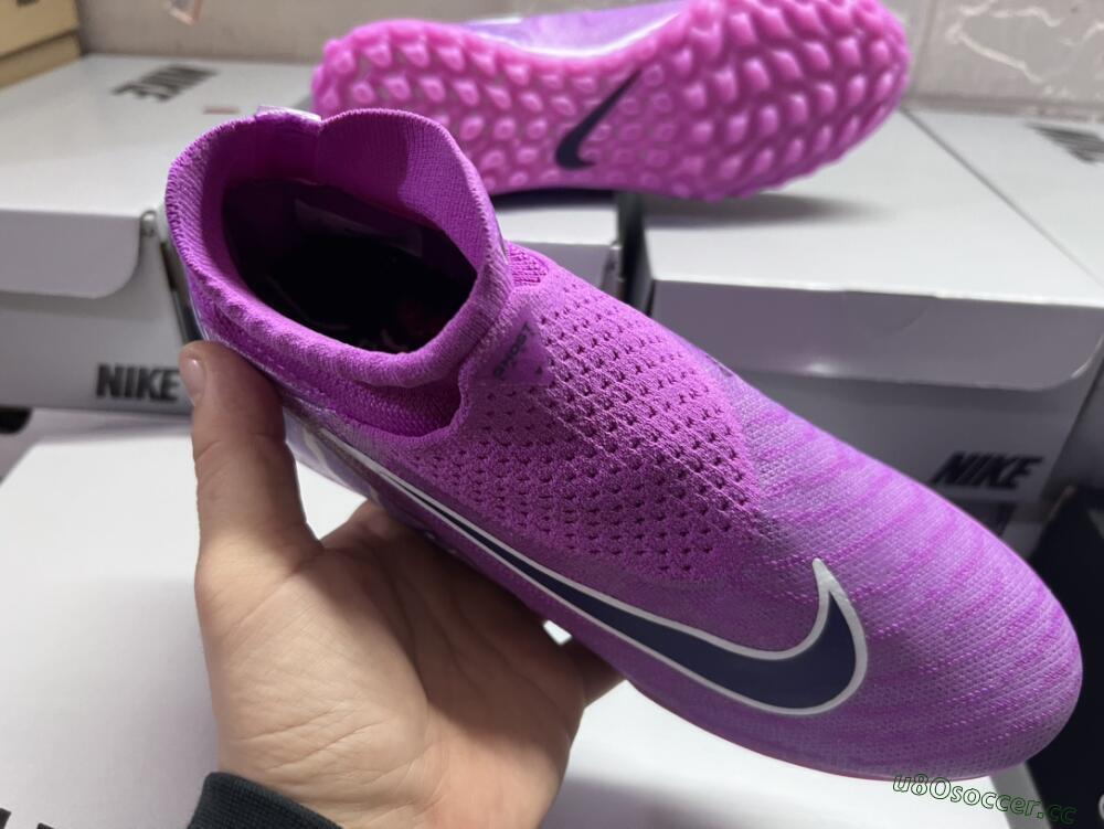 Men's Nike Phantom GX Elite DF Link TF Artificial Turf High-Tops Football Shoes - Purple/Black/White