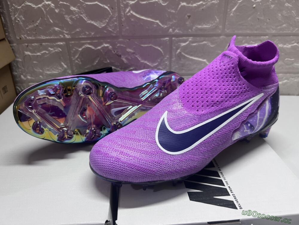 Men's Nike Phantom GX DF Elite FG Firm Ground High-Tops Football Boots - Purple/Black/White/Gold