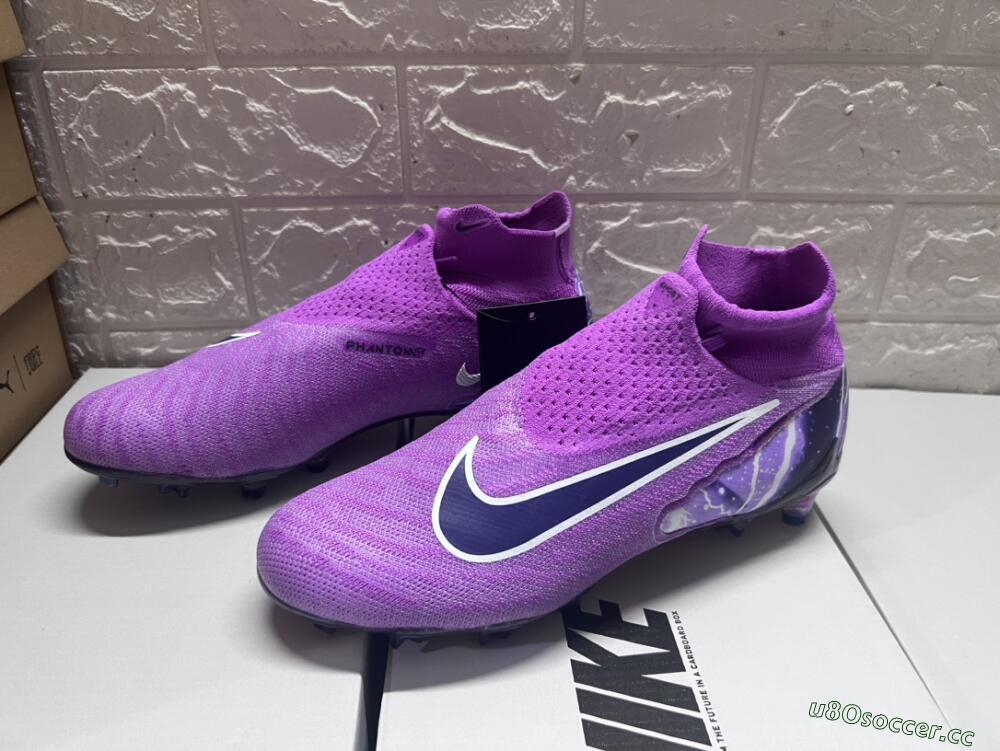 Men's Nike Phantom GX DF Elite FG Firm Ground High-Tops Football Boots - Purple/Black/White/Gold