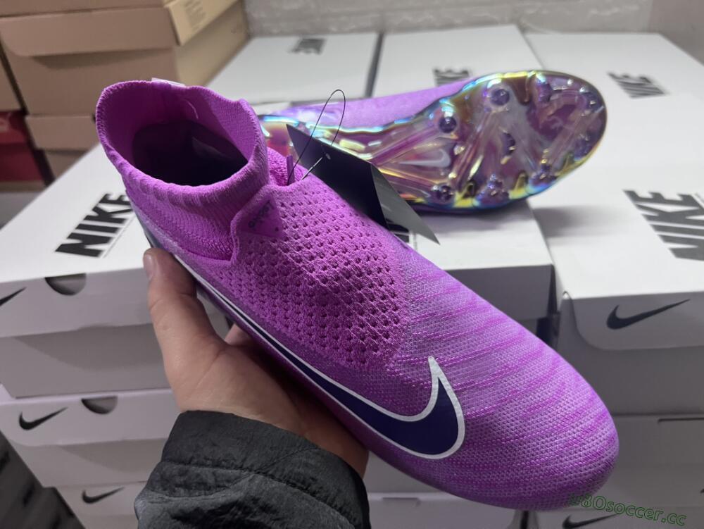 Men's Nike Phantom GX DF Elite FG Firm Ground High-Tops Football Boots - Purple/Black/White/Gold