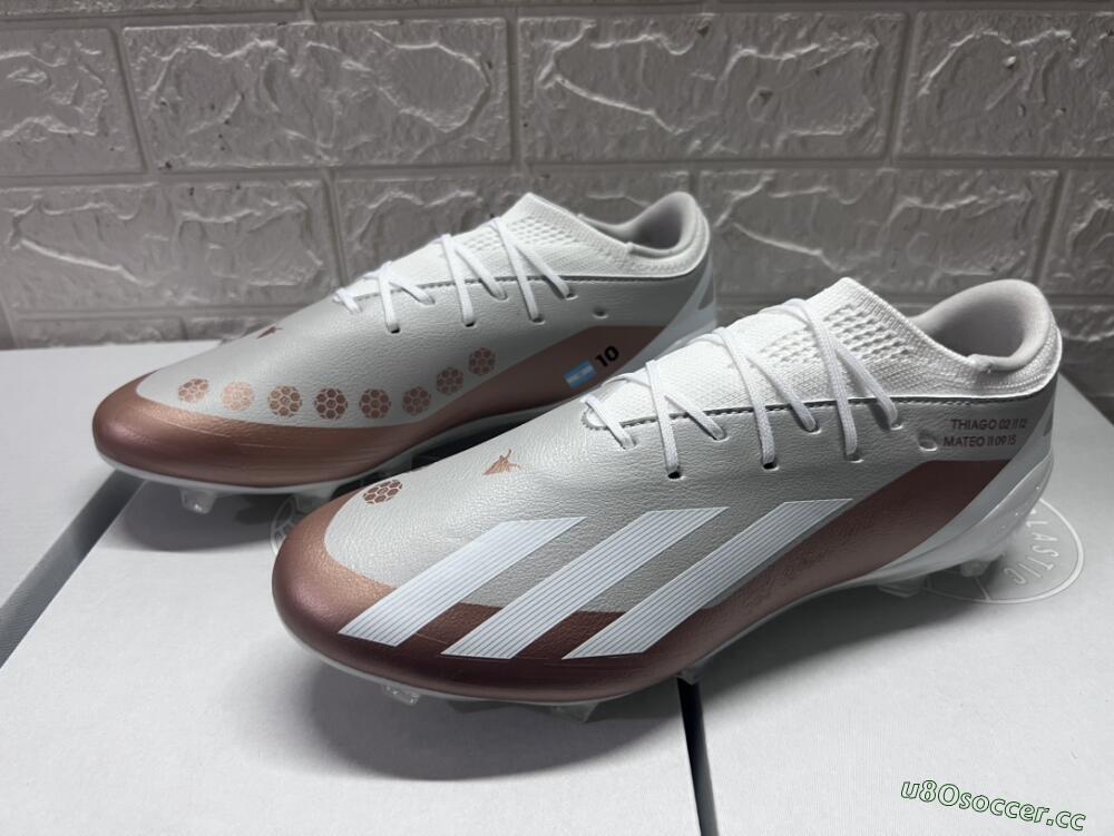 Men's Adidas X Crazyfast.1 FG Firm Ground Low-Tops Football Boots - Silver/White/Brown
