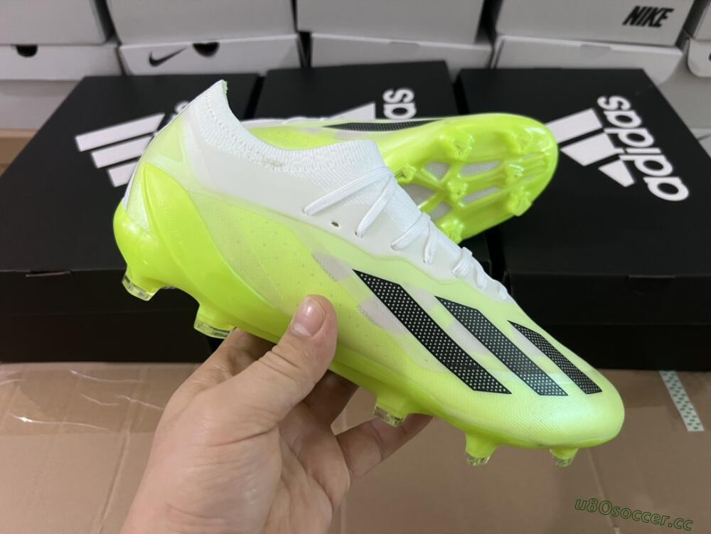 Men's Adidas X Crazyfast.1 Messi FG Firm Ground Low-Tops Football Boots - Green/Black/White