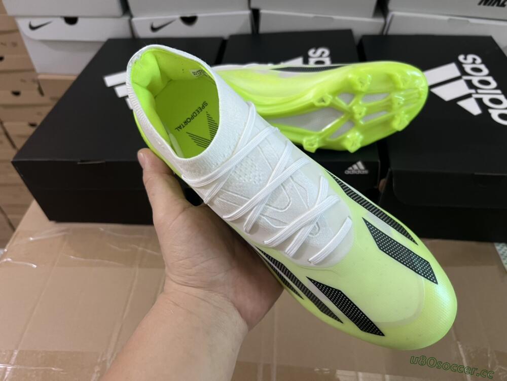 Men's Adidas X Crazyfast.1 Messi FG Firm Ground Low-Tops Football Boots - Green/Black/White