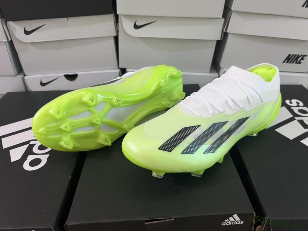 Men's Adidas X Crazyfast.1 Messi FG Firm Ground Low-Tops Football Boots - Green/Black/White