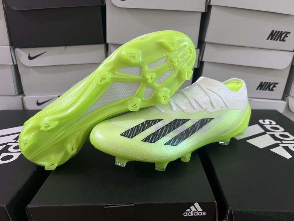 Men's Adidas X Crazyfast.1 Messi FG Firm Ground Low-Tops Football Boots - Green/Black/White