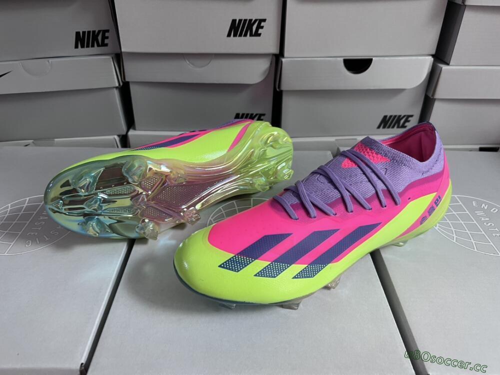 Unisex Adidas X Speedportal .1 2022 World Cup Boots FG Firm Ground Low-Tops Football Boots - Pink/Purple/Blue/Green