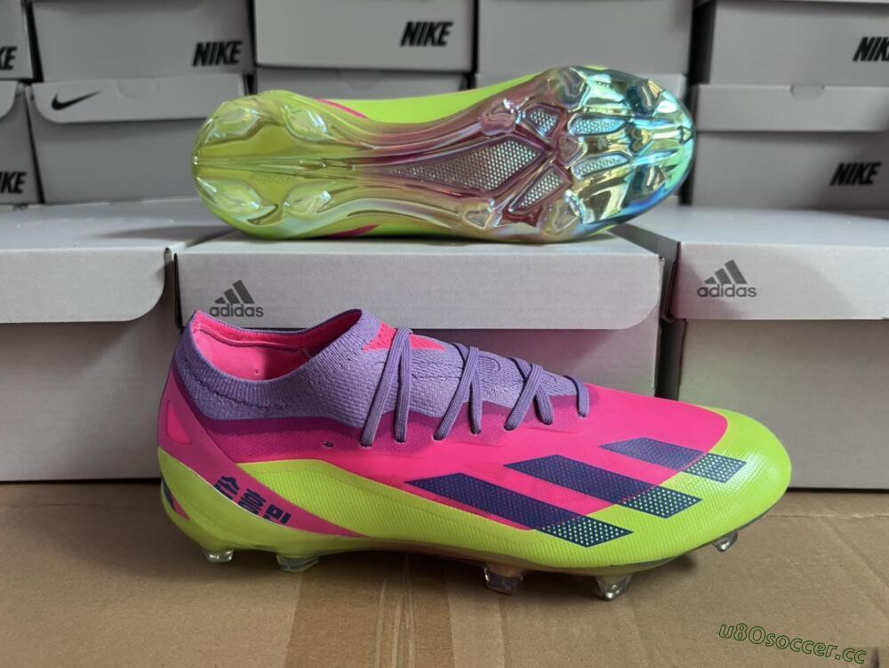 Unisex Adidas X Speedportal .1 2022 World Cup Boots FG Firm Ground Low-Tops Football Boots - Pink/Purple/Blue/Green