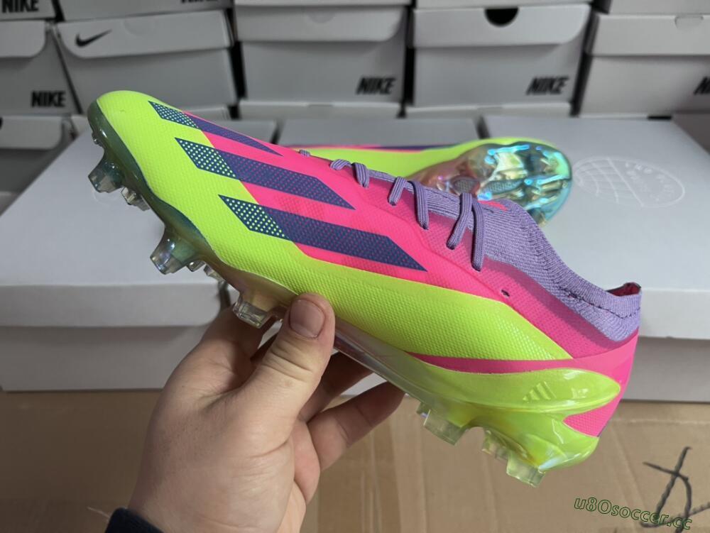 Unisex Adidas X Speedportal .1 2022 World Cup Boots FG Firm Ground Low-Tops Football Boots - Pink/Purple/Blue/Green