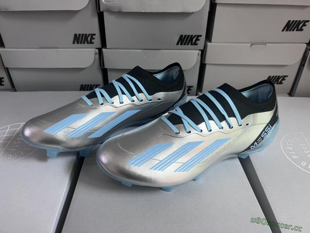 Men's Adidas X Speedportal.1 FG Firm Ground Low-Tops Football Boots - Grey/Blue/Black
