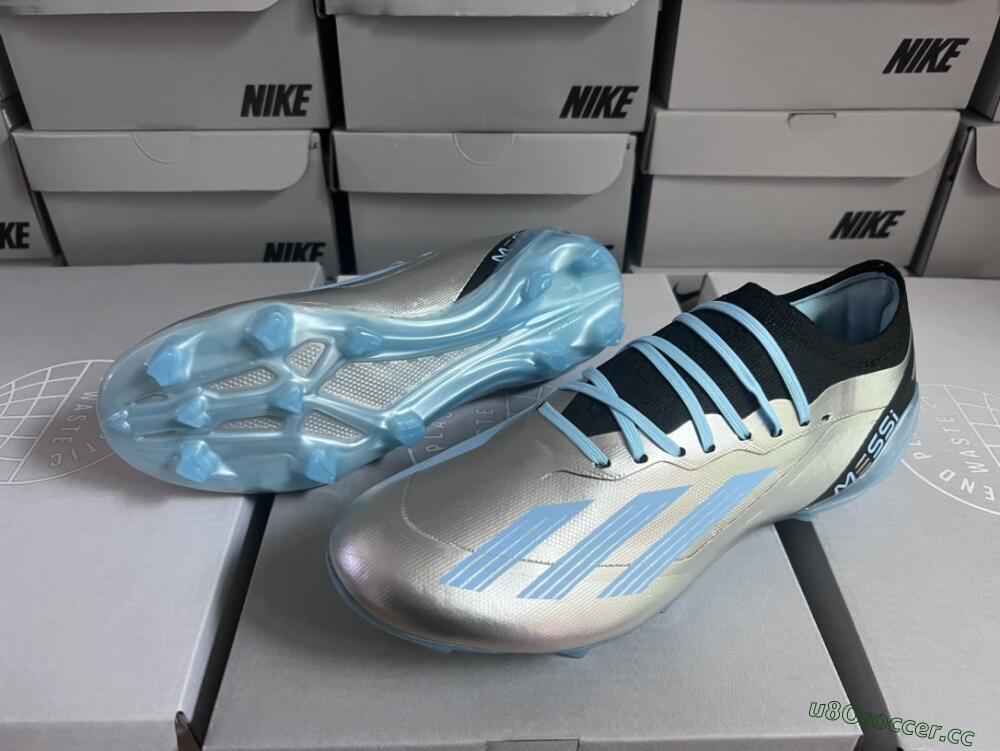 Men's Adidas X Speedportal.1 FG Firm Ground Low-Tops Football Boots - Grey/Blue/Black