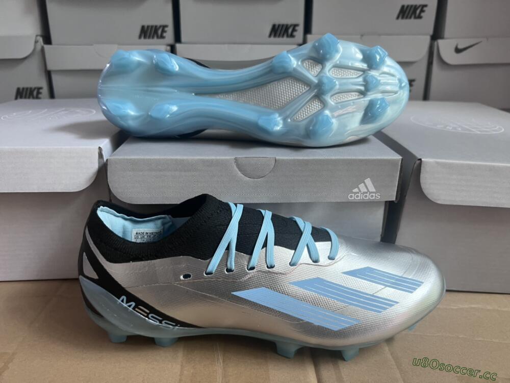 Men's Adidas X Speedportal.1 FG Firm Ground Low-Tops Football Boots - Grey/Blue/Black