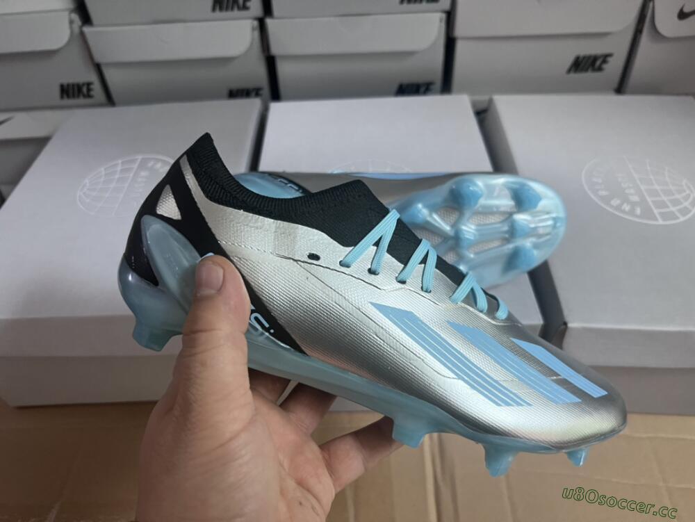 Men's Adidas X Speedportal.1 FG Firm Ground Low-Tops Football Boots - Grey/Blue/Black