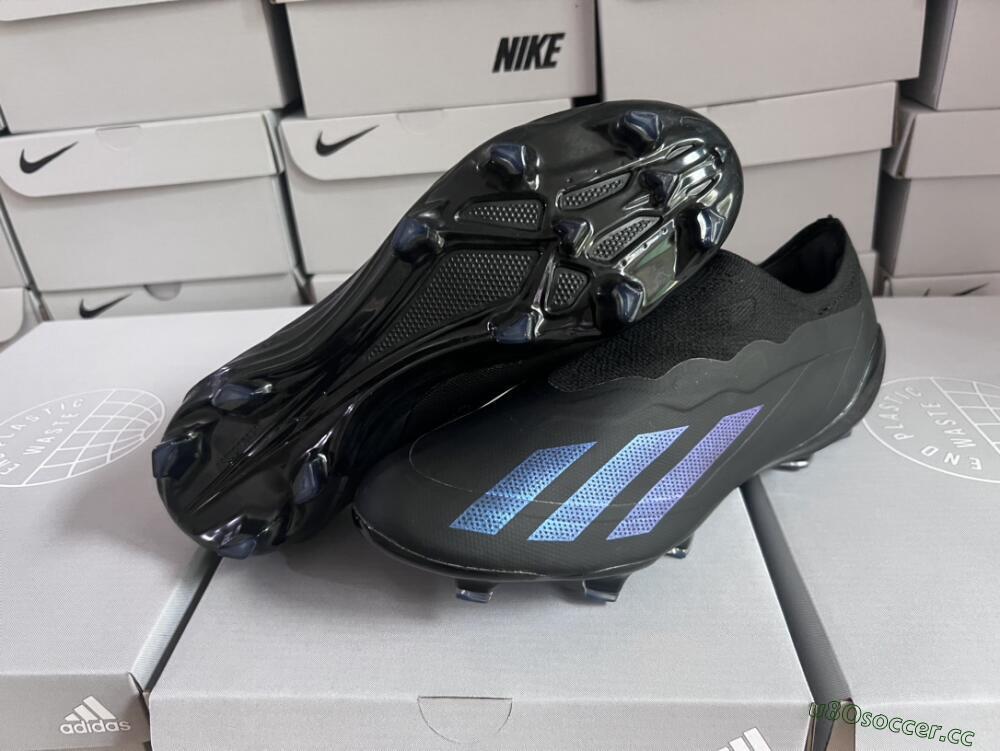 Men's Adidas X Crazyfast.1 FG Firm Ground Low-Tops Football Boots - Black/Blue