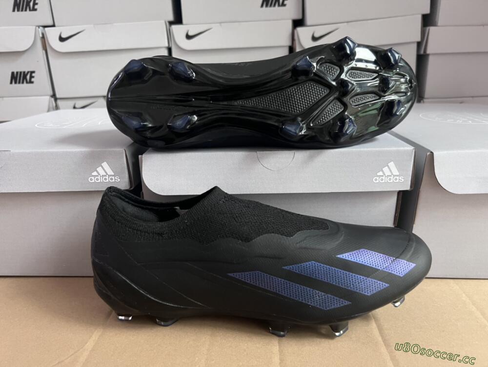 Men's Adidas X Crazyfast.1 FG Firm Ground Low-Tops Football Boots - Black/Blue