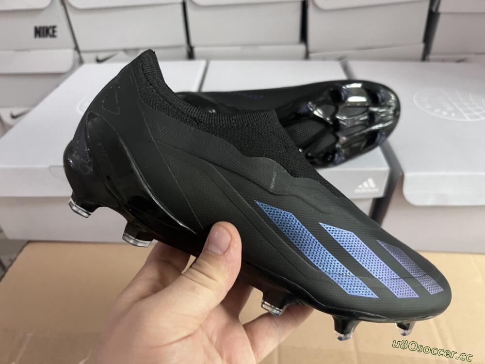 Men's Adidas X Crazyfast.1 FG Firm Ground Low-Tops Football Boots - Black/Blue