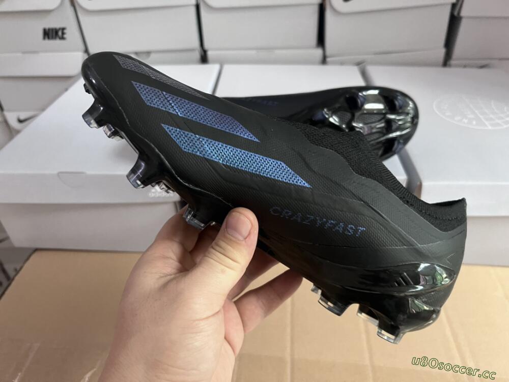 Men's Adidas X Crazyfast.1 FG Firm Ground Low-Tops Football Boots - Black/Blue