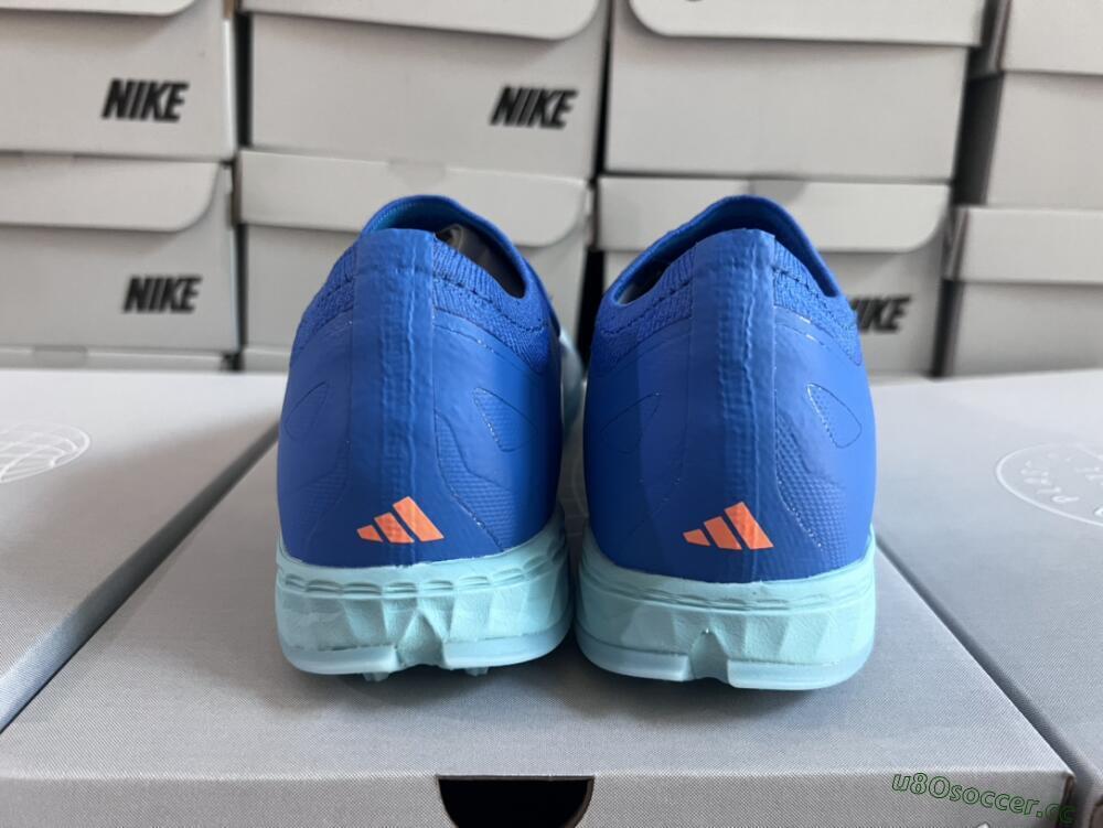 Men's Adidas X Crazyfast.3 TF Artificial Turf Low-Tops Football Shoes - Blue/Jade/White