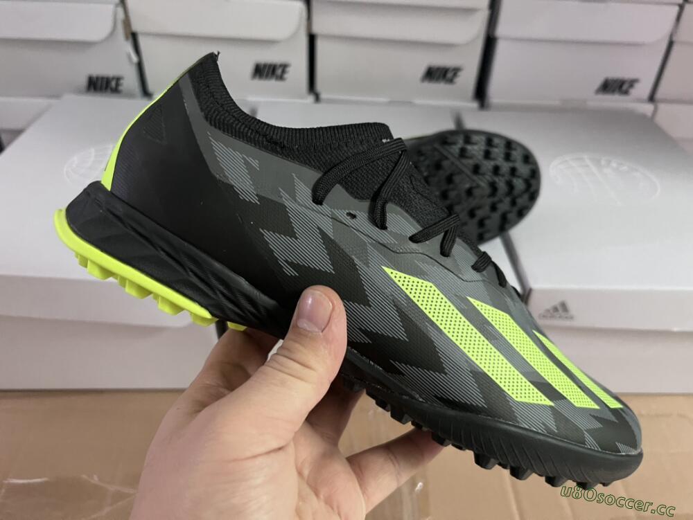 Men's Adidas X Crazyfast.1 TF Artificial Turf Low-Tops Football Shoes - Black/Yellow