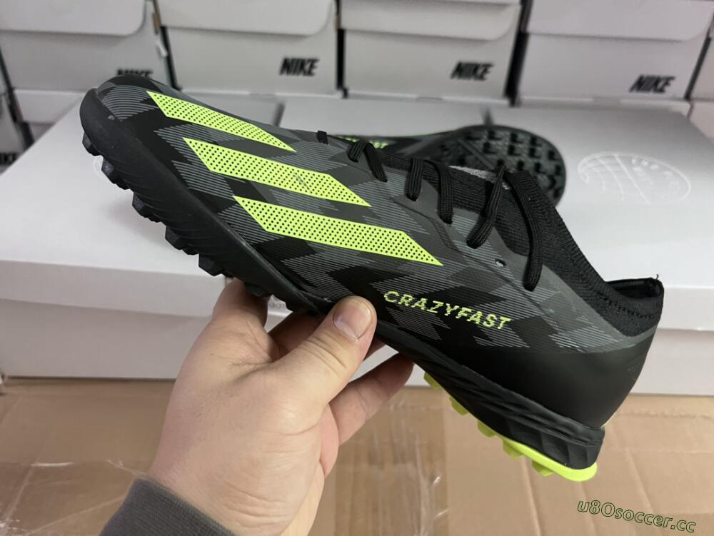 Men's Adidas X Crazyfast.1 TF Artificial Turf Low-Tops Football Shoes - Black/Yellow