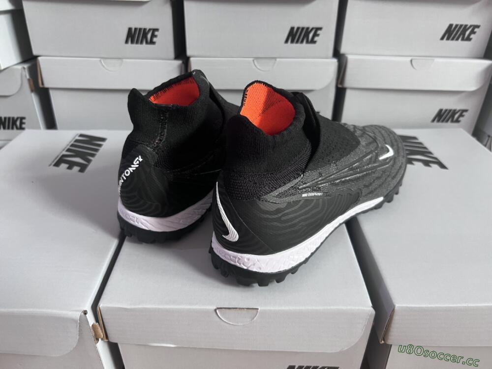 Unisex Nike Phantom GX Elite DF Black Pack TF Artificial Turf High-Tops Football Shoes - Black/White/Orange