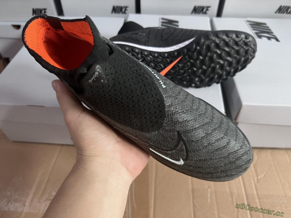 Unisex Nike Phantom GX Elite DF Black Pack TF Artificial Turf High-Tops Football Shoes - Black/White/Orange