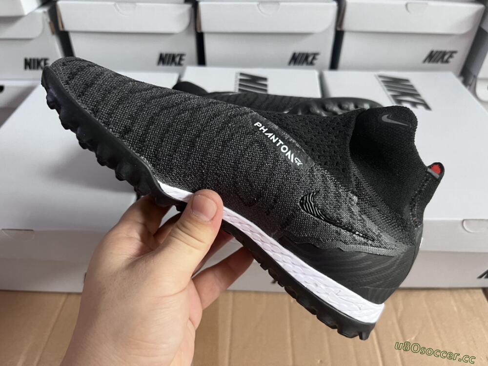 Unisex Nike Phantom GX Elite DF Black Pack TF Artificial Turf High-Tops Football Shoes - Black/White/Orange