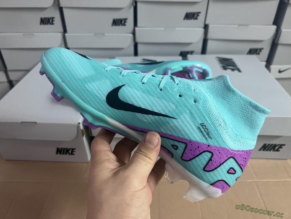 Unisex Nike Air Zoom Mercurial Superfly 9 Elite FG Firm Ground High-Tops Football Boots - Blue/Black/Purple