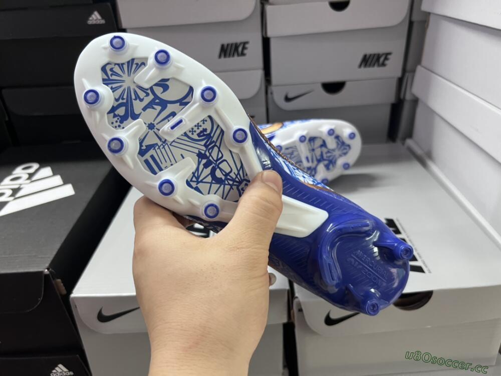 Men's Nike Air Zoom Mercurial Superfly 9 Elite AG Artificial Grass High-Tops Football Boots - Blue/White