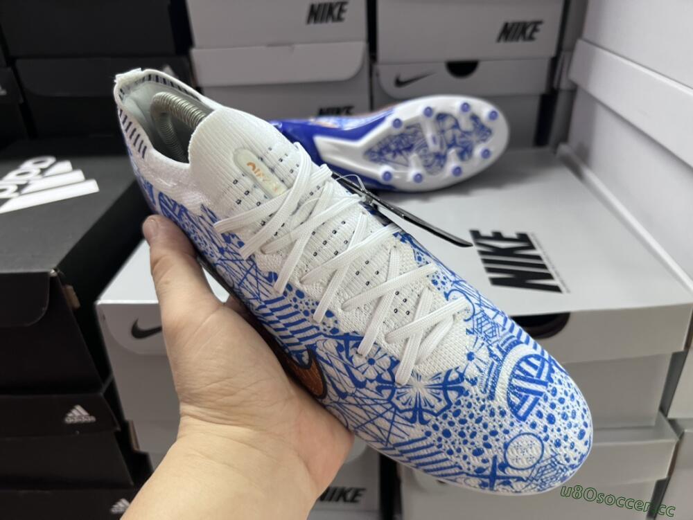 Unisex Nike Air Zoom Mercurial Vapor 15 Elite AG Artificial Grass Low-Tops Football Boots - Blue/White