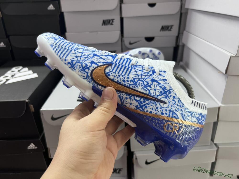 Unisex Nike Air Zoom Mercurial Vapor 15 Elite AG Artificial Grass Low-Tops Football Boots - Blue/White