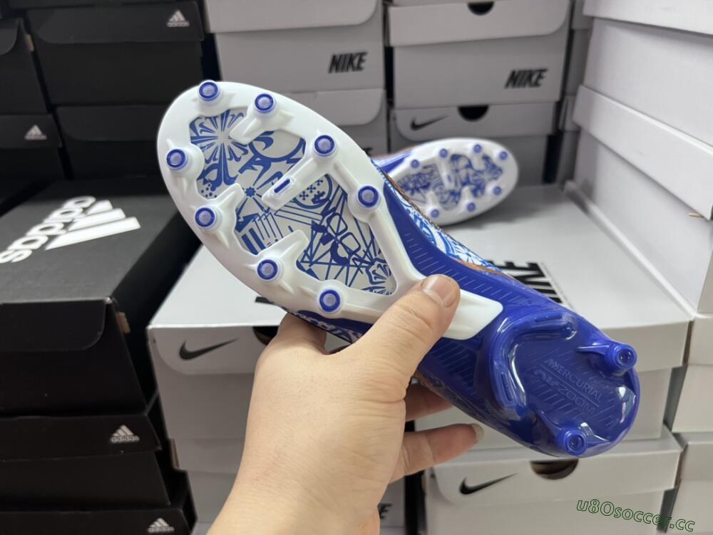 Unisex Nike Air Zoom Mercurial Vapor 15 Elite AG Artificial Grass Low-Tops Football Boots - Blue/White