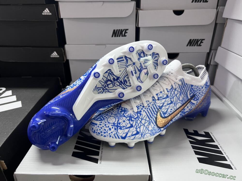 Unisex Nike Air Zoom Mercurial Vapor 15 Elite AG Artificial Grass Low-Tops Football Boots - Blue/White