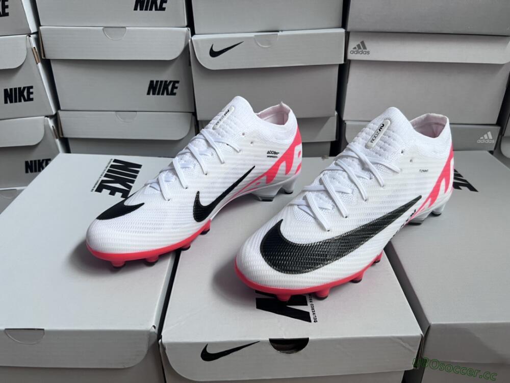 Men's Nike Air Zoom Mercurial Vapor 15 Elite AG Artificial Grass Low-Tops Football Boots - White/Black/Red