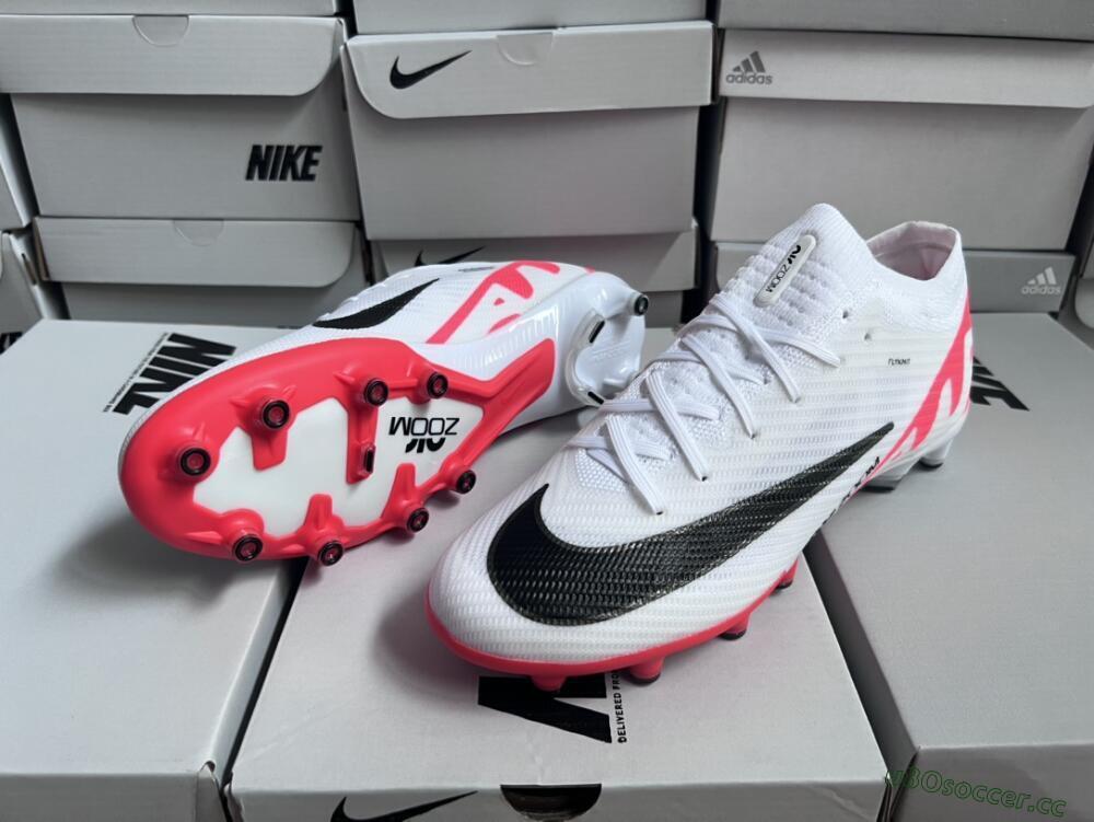 Men's Nike Air Zoom Mercurial Vapor 15 Elite AG Artificial Grass Low-Tops Football Boots - White/Black/Red