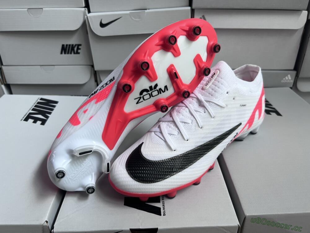 Men's Nike Air Zoom Mercurial Vapor 15 Elite AG Artificial Grass Low-Tops Football Boots - White/Black/Red